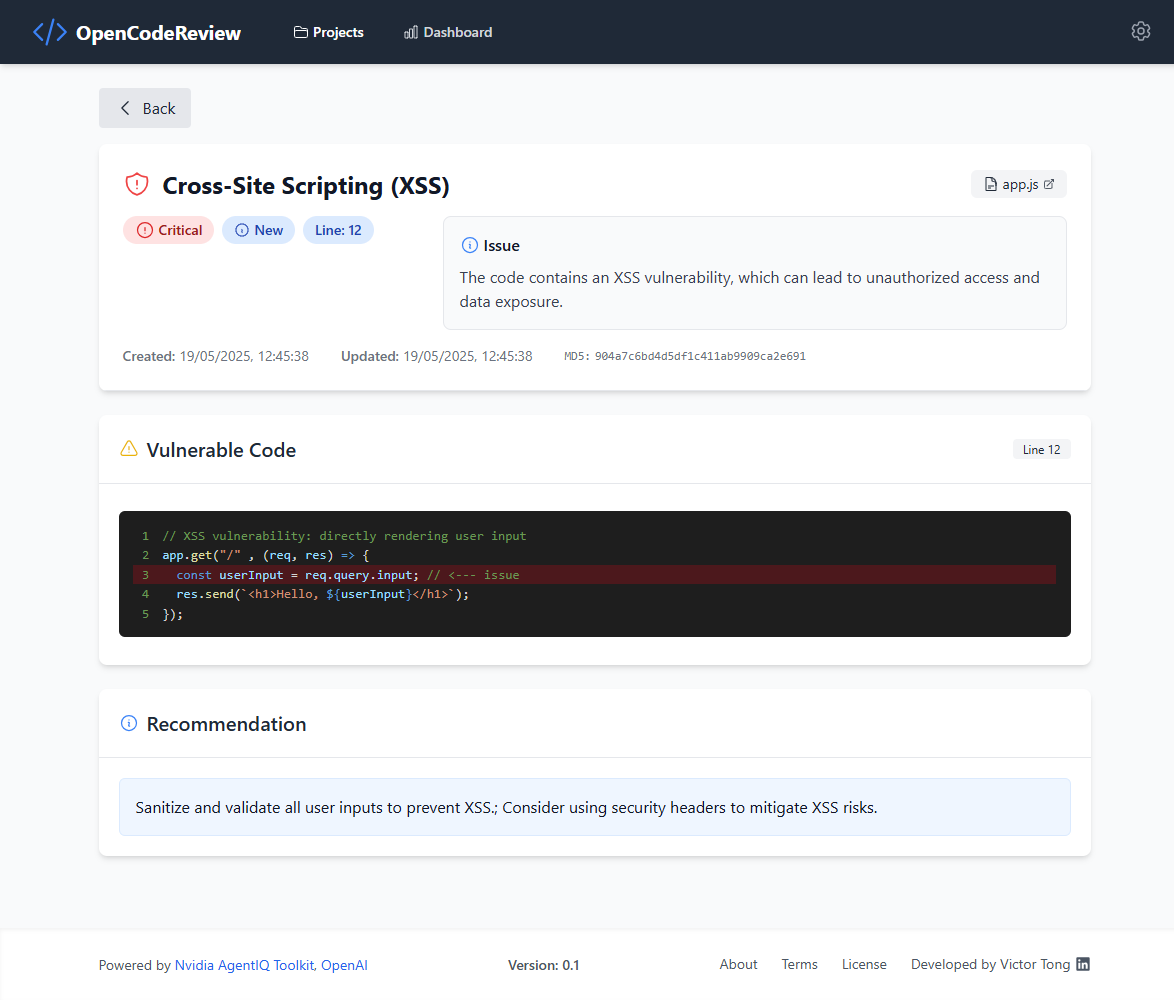 Code Review Interface